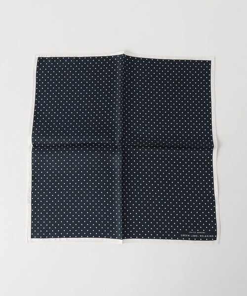 green label relaxing(グリーンレーベルリラクシング)の「GLR シルク ドット ポケットチーフ(ポケットチーフ・メンズ・シルバー/ネイビー/ベージュ/ホワイト・FREE)」の5枚目の写真