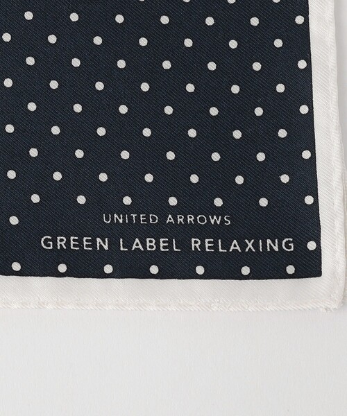 green label relaxing(グリーンレーベルリラクシング)の「GLR シルク ドット ポケットチーフ(ポケットチーフ・メンズ・シルバー/ネイビー/ベージュ/ホワイト・FREE)」の6枚目の写真
