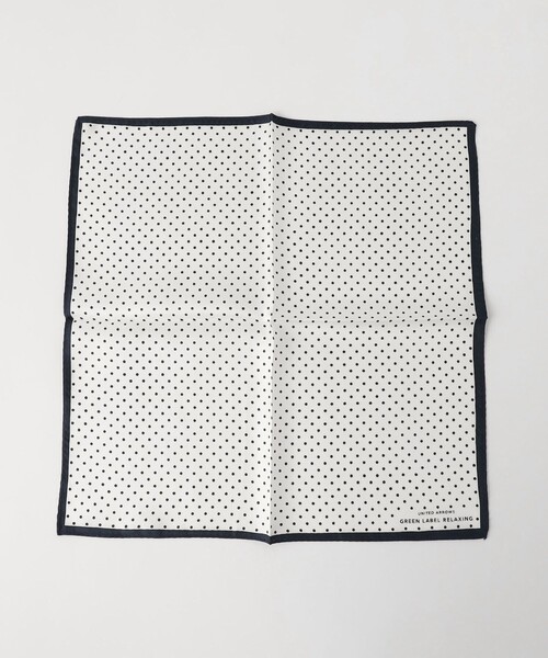 green label relaxing(グリーンレーベルリラクシング)の「GLR シルク ドット ポケットチーフ(ポケットチーフ・メンズ・シルバー/ネイビー/ベージュ/ホワイト・FREE)」の8枚目の写真