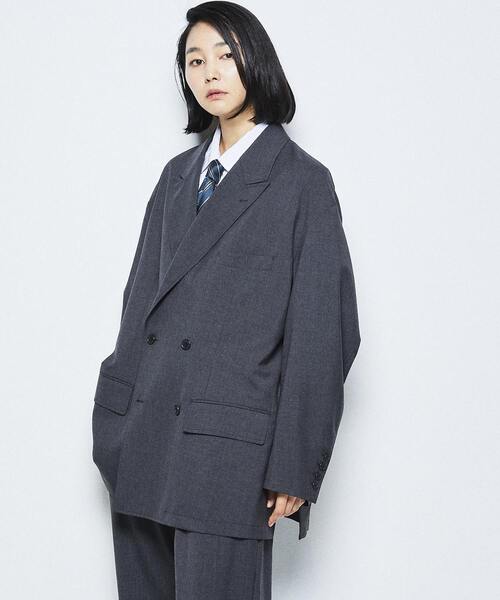 CONVERSE TOKYO(コンバーストウキョウ)の「COMBAT WOOL DOUBLE BREASTED SETUP JACKET (CORDURA fabric)(テーラードジャケット・レディース・チャコールグレー/ブラック・SMALL/MEDIUM)」の3枚目の写真