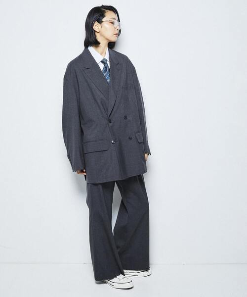 CONVERSE TOKYO(コンバーストウキョウ)の「COMBAT WOOL DOUBLE BREASTED SETUP JACKET (CORDURA fabric)(テーラードジャケット・レディース・チャコールグレー/ブラック・SMALL/MEDIUM)」の6枚目の写真