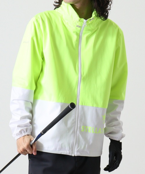 stella77golf(ステラセブンティーンセブンゴルフ)の「防風切替スタンド襟ゴルフJKT(マウンテンパーカー・メンズ・ブラック/ブラック×ホワイト/ブラック×イエロー/イエロー系/オレンジ系・XL/XXL/M/L)」の4枚目の写真