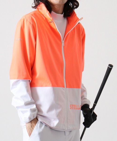 stella77golf(ステラセブンティーンセブンゴルフ)の「防風切替スタンド襟ゴルフJKT(マウンテンパーカー・メンズ・ブラック/ブラック×ホワイト/ブラック×イエロー/イエロー系/オレンジ系・XL/XXL/M/L)」の18枚目の写真