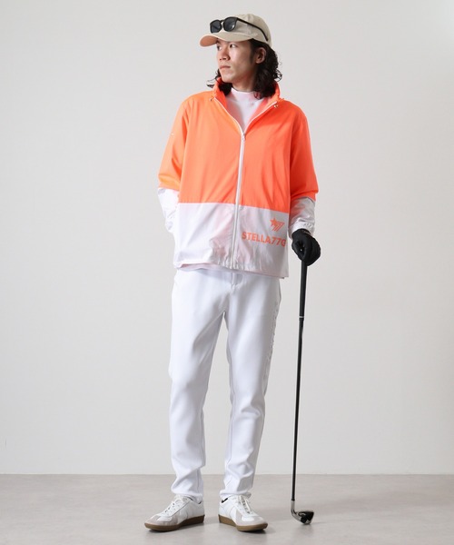 stella77golf(ステラセブンティーンセブンゴルフ)の「防風切替スタンド襟ゴルフJKT(マウンテンパーカー・メンズ・ブラック/ブラック×ホワイト/ブラック×イエロー/イエロー系/オレンジ系・XL/XXL/M/L)」の20枚目の写真