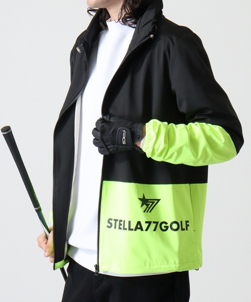 stella77golf(ステラセブンティーンセブンゴルフ)の「防風切替スタンド襟ゴルフJKT(マウンテンパーカー・メンズ・ブラック/ブラック×ホワイト/ブラック×イエロー/イエロー系/オレンジ系・XL/XXL/M/L)」の7枚目の写真