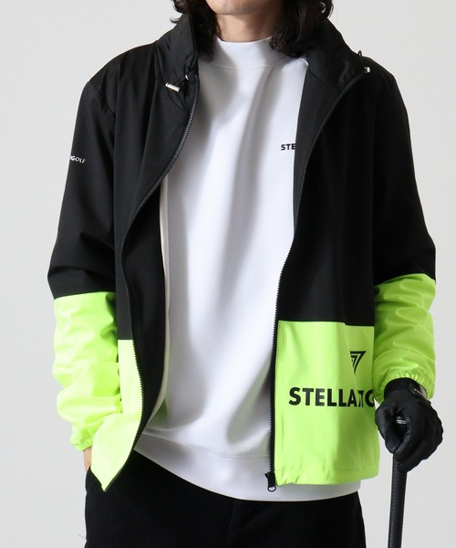 stella77golf(ステラセブンティーンセブンゴルフ)の「防風切替スタンド襟ゴルフJKT(マウンテンパーカー・メンズ・ブラック/ブラック×ホワイト/ブラック×イエロー/イエロー系/オレンジ系・XL/XXL/M/L)」の8枚目の写真