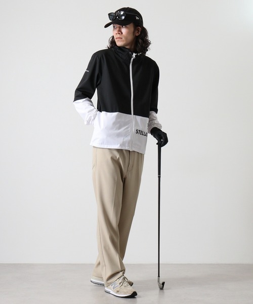 stella77golf(ステラセブンティーンセブンゴルフ)の「防風切替スタンド襟ゴルフJKT(マウンテンパーカー・メンズ・ブラック/ブラック×ホワイト/ブラック×イエロー/イエロー系/オレンジ系・XL/XXL/M/L)」の6枚目の写真