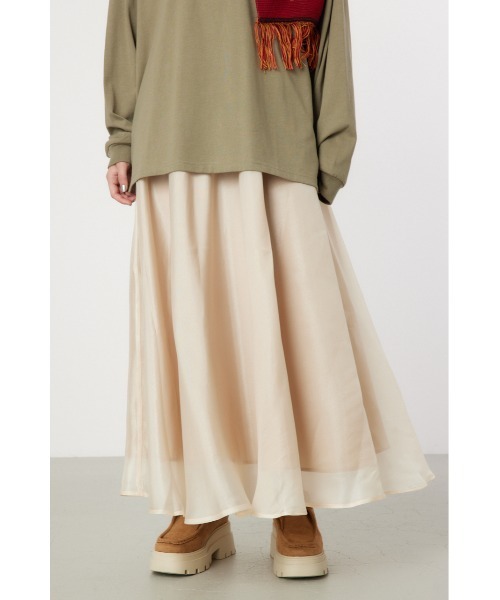 RODEO CROWNS WIDE BOWL（ロデオクラウンズワイドボウル）の「ボリュームマキシスカート（スカート・レディース・ブラック系その他/ブラウン系その他/ライトベージュ・FREE）」の3枚目の写真