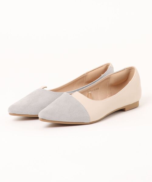 Life beauty(ライフビューティー)の「【Life beauty】 ポインテッドトゥフラットシューズ(パンプス・レディース・ブラックミックス/ベージュ/ブラック/アイボリー/ブラック×ブラック/ライトブルー/シルバー/グレイッシュベージュ/ブラック系その他・22.5cm/23.0cm/23.5cm/24.0cm/24.5cm/25.5cm/25.0cm/22.0cm)」の1枚目の写真
