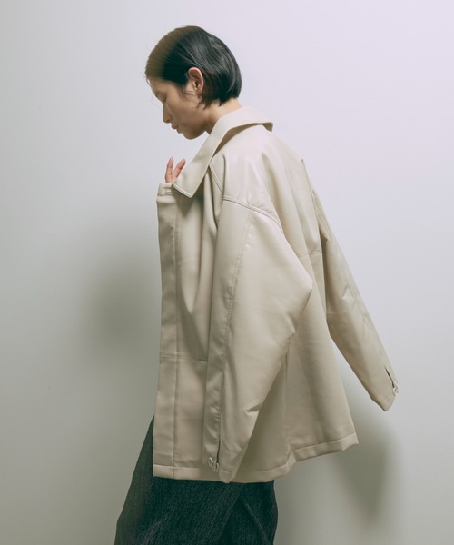 Faux Leather Over Jacket（その他アウター）｜EN NEUME（エンノイム 