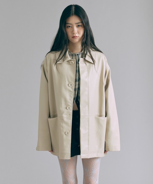 Faux Leather Over Jacket（その他アウター）｜EN NEUME（エンノイム 