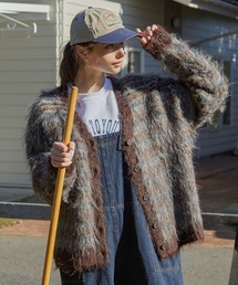 MONO-MART LADY'S（モノマートレディース）の「マルチボーダー オーバーサイズ シャギーニットカーディガン（カーディガン/ボレロ・メンズ）」