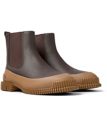 Camper ブラウンショートブーツ 35 カンペール ショートブーツ 本革レザー サイドジップ シューズ
