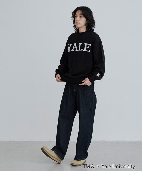 coen（コーエン）の「YALE別注ロゴクルーネックニット（ニット/セーター・メンズ・ブラック・M/L/XL）」の14枚目の写真