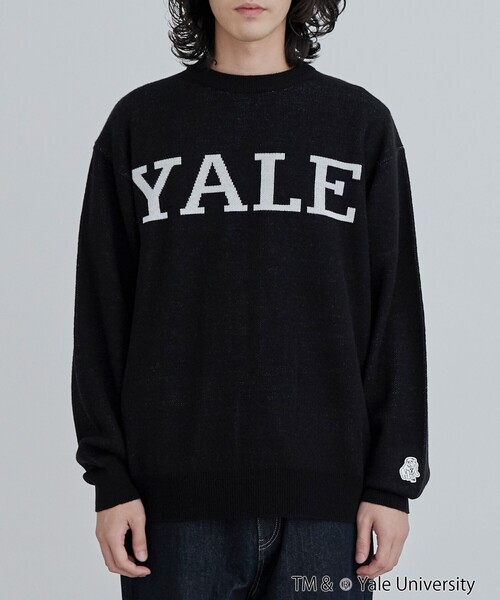 coen（コーエン）の「YALE別注ロゴクルーネックニット（ニット/セーター・メンズ・ブラック・M/L/XL）」の13枚目の写真