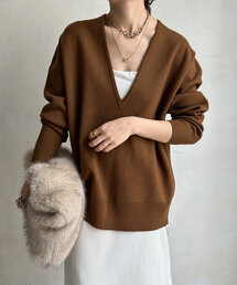 DouDou | Vネックオーバーニット(ニット/セーター)