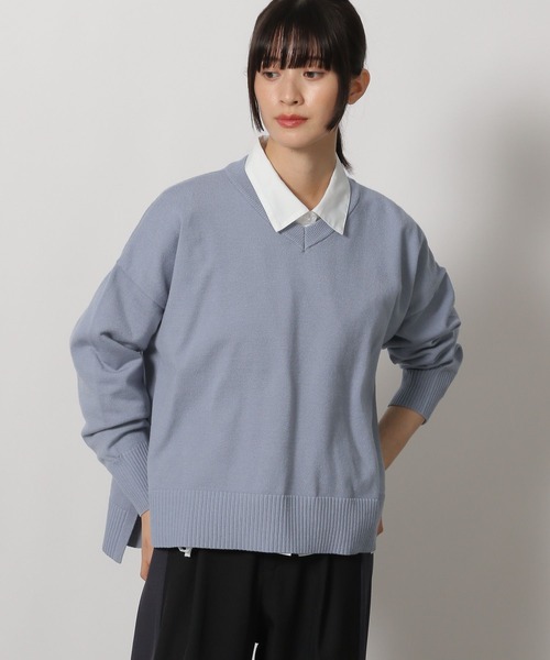 LAKOLE（ラコレ）の「12ゲージVネックニットプルオーバー / 231672（ニット/セーター・レディース・ブルー/グレー/ブラック/アイボリー/マスタード・FREE）」の5枚目の写真