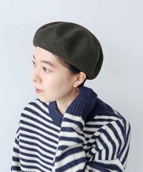PAR ICI（パーリッシィ）の「ウールフェルトベレー帽（ハンチング/ベレー帽・レディース・ブラック/チャコールグレー・FREE）」の3枚目の写真
