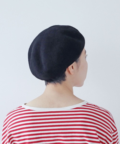 PAR ICI（パーリッシィ）の「ウールフェルトベレー帽（ハンチング/ベレー帽・レディース・ブラック/チャコールグレー・FREE）」の9枚目の写真