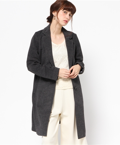 Chille anap(チルアナップ)の「ANAP/アナップ CHILLE ロング丈チェスターコート(チェスターコート・レディース・アイボリー/ブラック/ダークグレー/ネイビー/グレー・FREE)」の4枚目の写真