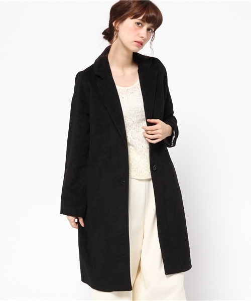 Chille anap(チルアナップ)の「ANAP/アナップ CHILLE ロング丈チェスターコート(チェスターコート・レディース・アイボリー/ブラック/ダークグレー/ネイビー/グレー・FREE)」の3枚目の写真