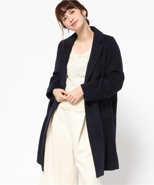 Chille anap(チルアナップ)の「ANAP/アナップ CHILLE ロング丈チェスターコート(チェスターコート・レディース・アイボリー/ブラック/ダークグレー/ネイビー/グレー・FREE)」の14枚目の写真