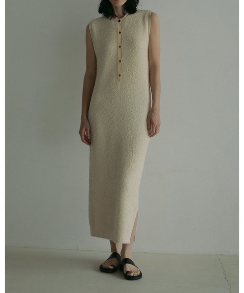 anuke（アンヌーク）の「2way Shaggy Onepiece（ワンピース・レディース・アイボリー/ブラック・36inch/38inch）」の3枚目の写真