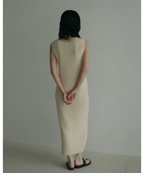 anuke（アンヌーク）の「2way Shaggy Onepiece（ワンピース・レディース・アイボリー/ブラック・36inch/38inch）」の6枚目の写真