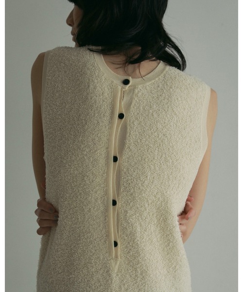 anuke（アンヌーク）の「2way Shaggy Onepiece（ワンピース・レディース・アイボリー/ブラック・36inch/38inch）」の7枚目の写真