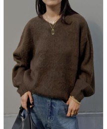 Re:EDIT（リエディ）の「[新色追加]モヘアライクVネックニットトップス（ニット/セーター）」