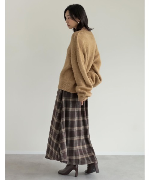 モヘアニット　茶　Ｖネック 予約]Vネックオーバーモヘアニットプルオーバー/ベージュ – Lumier