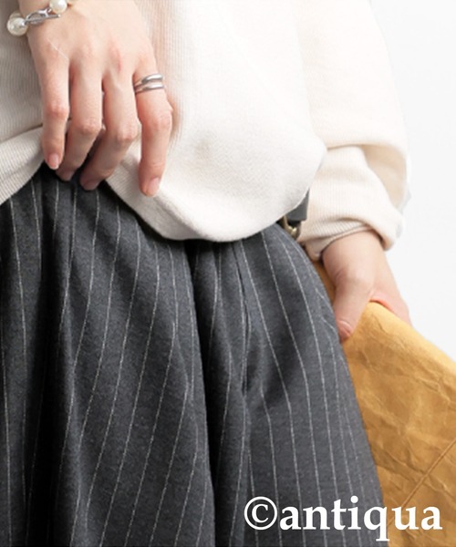 antiqua（アンティカ）の「ストライプタックパンツ（その他パンツ・レディース・グレー/ブラック・MEDIUM/LARGE）」の9枚目の写真