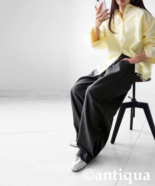 antiqua（アンティカ）の「ストライプタックパンツ（その他パンツ・レディース・グレー/ブラック・MEDIUM/LARGE）」の13枚目の写真