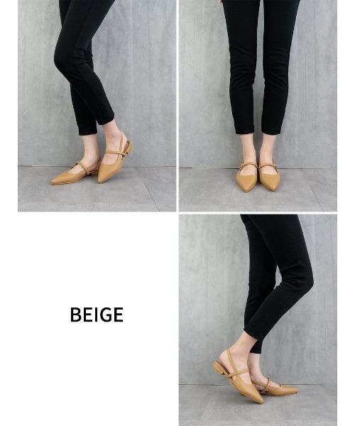 Fabby fabby（ファビィーファビィー）の「フラットストラップスリッパ（パンプス・レディース・シルバー/ベージュ/ブラック/オフホワイト・SMALL/LARGE/MEDIUM）」の10枚目の写真