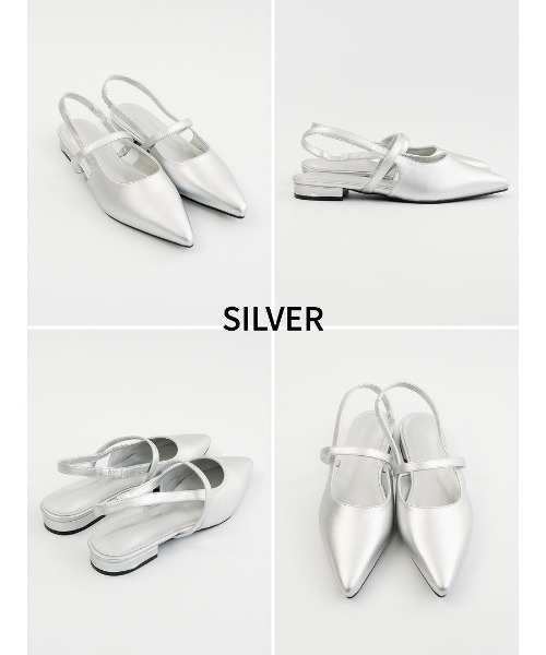 Fabby fabby（ファビィーファビィー）の「フラットストラップスリッパ（パンプス・レディース・シルバー/ベージュ/ブラック/オフホワイト・SMALL/LARGE/MEDIUM）」の12枚目の写真