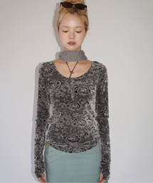 sheer velours henry tops / ヘンリートップス