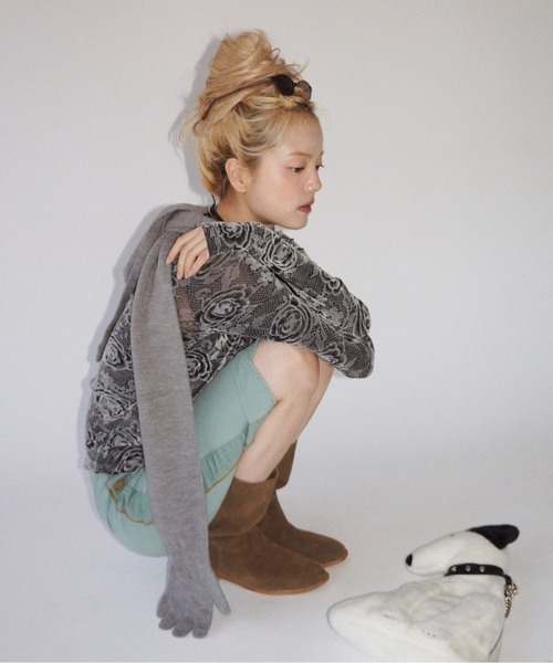 sheer velours henry tops / ヘンリートップス（Tシャツ/カットソー