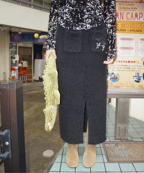 musubore(ムスボレ)の「sheer velours henry tops / ヘンリートップス(Tシャツ/カットソー・レディース・ベビーピンク/アイボリー/グレー/その他/ホワイト×ブラック・FREE)」の10枚目の写真