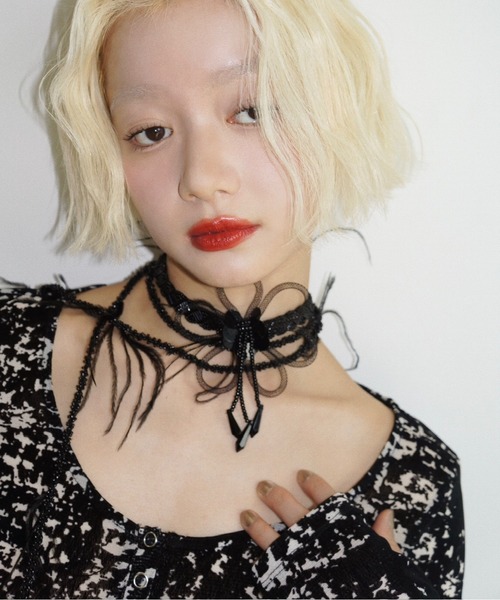 musubore(ムスボレ)の「sheer velours henry tops / ヘンリートップス(Tシャツ/カットソー・レディース・ベビーピンク/アイボリー/グレー/その他/ホワイト×ブラック・FREE)」の22枚目の写真