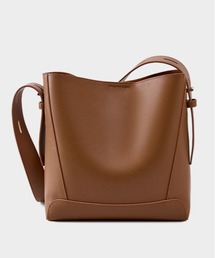【NiiNa】【高品質牛革】ワンハンドルスクエアショルダーレザーバッグ
