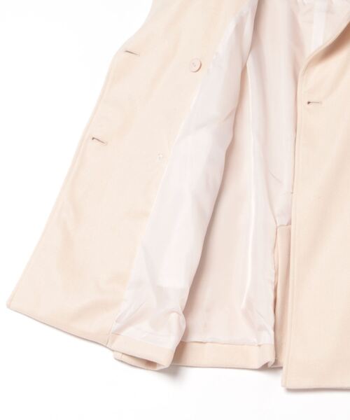 clear（クリア）の「フェイクウールベルト付きダブルミドルコート[低身長用サイズ有] ≪2024AW新作≫（その他アウター・レディース・アイボリー/ブラック・XS/F）」の10枚目の写真