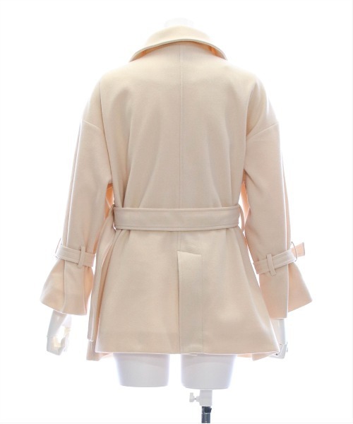 clear（クリア）の「フェイクウールベルト付きダブルミドルコート[低身長用サイズ有] ≪2024AW新作≫（その他アウター・レディース・アイボリー/ブラック・XS/F）」の21枚目の写真