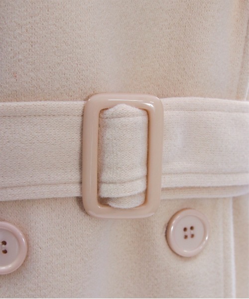 clear（クリア）の「フェイクウールベルト付きダブルミドルコート[低身長用サイズ有] ≪2024AW新作≫（その他アウター・レディース・アイボリー/ブラック・XS/F）」の19枚目の写真