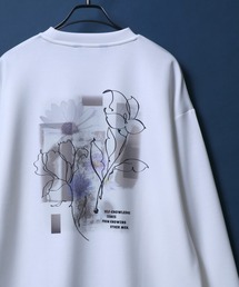 Cardboard Knit Back Print Floral Pattern Sweatshirt/ダンボールニット バックプリント 花柄プリント トレーナー スウェット