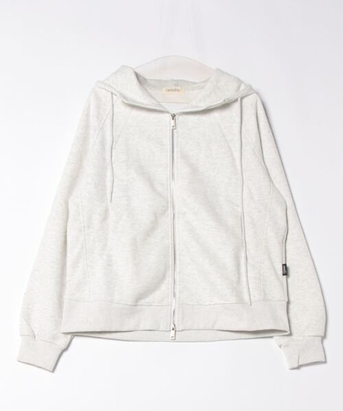 aimoha(アイモハ)の「ダブルジップパーカー(パーカー・レディース・ライトグレー/ダークグレー/ベージュ/杢グレー/ブラック/ライトベージュ/グレイッシュベージュ・FREE)」の10枚目の写真