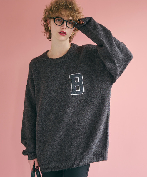 セール】モヘヤ風レタードニットトップス（ニット/セーター）｜coca