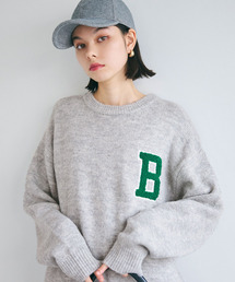モヘヤ風レタードニットトップス