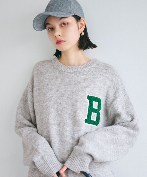 coca(coca)(コカ)の「モヘヤ風レタードニットトップス(ニット/セーター・メンズ・ライトグレー/チャコール・L/M/XL)」の2枚目の写真