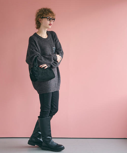 coca(coca)(コカ)の「モヘヤ風レタードニットトップス(ニット/セーター・メンズ・ライトグレー/チャコール・L/M/XL)」の6枚目の写真
