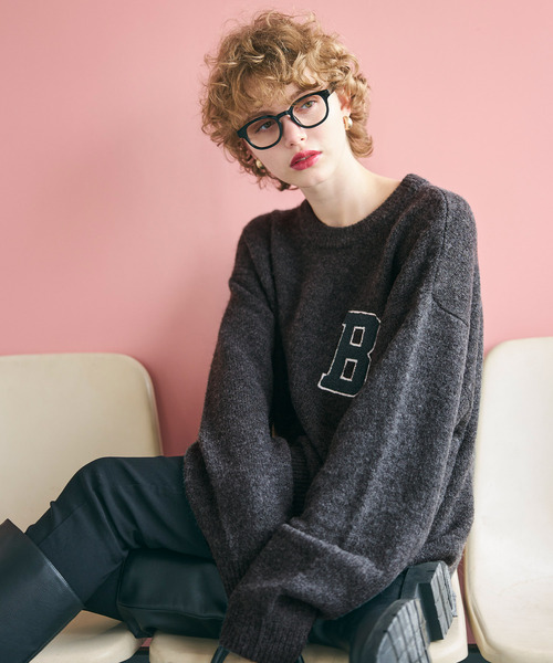 coca(coca)(コカ)の「モヘヤ風レタードニットトップス(ニット/セーター・メンズ・ライトグレー/チャコール・L/M/XL)」の8枚目の写真